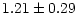 $\displaystyle 1.21 \pm 0.29$