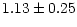 $\displaystyle 1.13 \pm 0.25$
