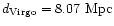 $d_{\rm Virgo} = 8.07~\rm Mpc$
