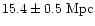 $15.4 \pm 0.5~\rm Mpc$