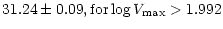 $\displaystyle 31.24 \pm 0.09, {\rm for} \log V_{\rm max} > 1.992$