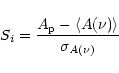\begin{displaymath}S_{i}=\frac{A_{\rm p}-\langle A(\nu)\rangle}{\sigma_{A(\nu)}}
\end{displaymath}
