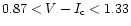 $0.87<V-I_{\rm c}<1.33$