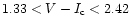 $1.33<V-I_{\rm c}<2.42$