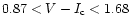 $0.87<V-I_{\rm c}<1.68$