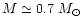 $M\simeq0.7~M_{\odot}$