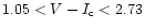 $1.05<V-I_{\rm c}<2.73$