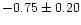 $-0.75\pm0.20$