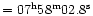 $=07^{\rm h}58^{\rm m}02.8^{\rm s}$