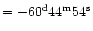 $=-60^{\rm d}44^{\rm m}54^{\rm s}$