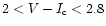 $2<V-I_{\rm c}<2.8$