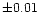 $\pm0.01$