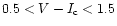 $0.5<V-I_{\rm c}<1.5$