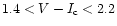 $1.4<V-I_{\rm c}<2.2$