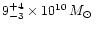 $9^{+4}_{-3} \times 10^{10}\,\mbox{${M}_{\odot}$ }$