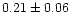$0.21\pm0.06$