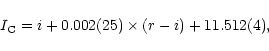 \begin{displaymath}I_{\rm C} = i + \hbox{0.002(25)} \times (r-i) + \hbox{11.512(4)},
\end{displaymath}
