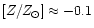 $[Z/Z_{\rm\odot}] \approx -0.1$