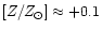 $[Z/Z_{\rm\odot}] \approx +0.1$
