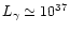 $L_{\rm
\gamma}\simeq10^{37}$