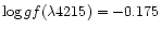 $\log gf
(\lambda4215) = -0.175$