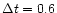 $\Delta t = 0.6$