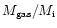 $M_{\rm gas} / M_{\rm i}$