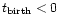 $t_{\rm birth}<0$