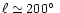$\ell \simeq 200\hbox{$^\circ$ }$