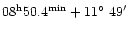 $\rm08^h 50.4^{min} +11\hbox{$^\circ$ }49\hbox{$^\prime$ }$