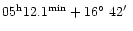 $\rm05^h 12.1^{min} +16\hbox{$^\circ$ }42\hbox{$^\prime$ }$