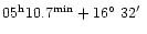 $\rm05^h 10.7^{min} +16\hbox{$^\circ$ }32\hbox{$^\prime$ }$