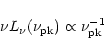\begin{displaymath}
\nu L_\nu(\nu_{\rm pk})\propto\nu^{-1}_{\rm pk}
\end{displaymath}