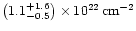 \( \left( 1.1_{-0.5}^{+1.6}\right) \times 10^{22}\, {\rm cm^{-2}} \)