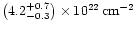 \( \left( 4.2_{-0.3}^{+0.7}\right) \times 10^{22}\, {\rm cm^{-2}} \)