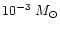 $10^{-3}~M_{\odot}$