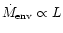 ${\dot{M}}_{\rm env}\propto L$