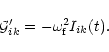 \begin{displaymath}{\cal G}^{\prime}_{ik} = -\omega_{\rm f}^{2} I_{ik}(t).
\end{displaymath}