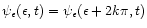 $\psi_{\epsilon} (\epsilon, t) = \psi_{\epsilon} (\epsilon + 2k\pi, t)$