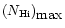 $\left(N_{\rm H{\sc i}}\right)_{\rm\mbox{max}}$