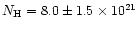 $N_{\rm H}=8.0\pm1.5 \times 10^{21}$