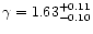 $\gamma =
1.63^{+0.11}_{-0.10}$