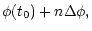 $\displaystyle \phi(t_0)+n\Delta\phi,$
