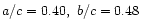 $a/c=0.40,\ b/c=0.48$