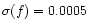 $\sigma(f) = 0.0005$