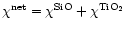 $\chi^{\rm net} = \chi^{\rm SiO}
+ \chi^{\rm TiO_2}$