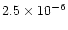 $2.5\times 10^{-6}$