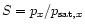 $S=p_{x}/p_{{\rm
sat},x}$