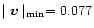 $\mid {\vec v}\mid_{\rm min}=0.077$