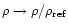 $\rho\rightarrow\rho/\rho_{\rm ref}$